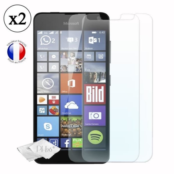 Suojakalvo - PH26 - Microsoft Lumia 650 Dual SIM - Karkaistu lasi - Ultratenävä - Pakkaus 2 kpl