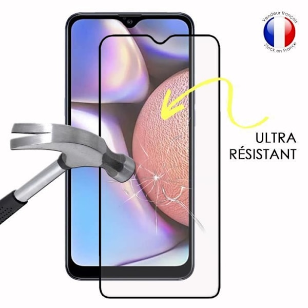 FULL skyddsfilm för Samsung Galaxy A10s i ultrabeständigt härdat glas (maximal hårdhet) Vit