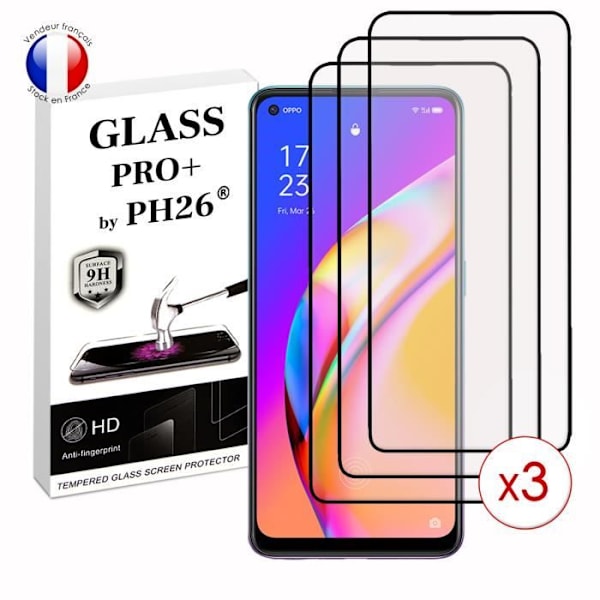 Pack 3 HELA skyddsfilmer för Oppo A94 5G i ultrabeständigt härdat glas (Maximal hårdhet) Vit