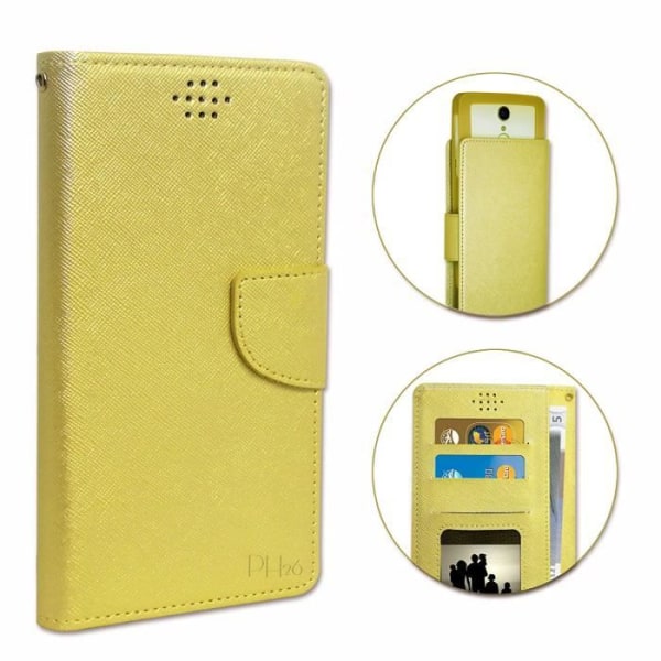 Etui Housse - Alcatel - 1 (2019) - Guld - Simil läder - Mjuk Guld Guld