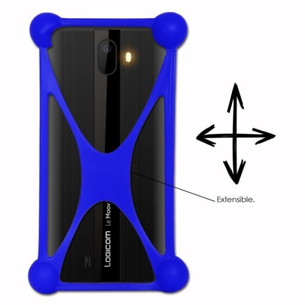 Coque bumper - Logicom - Le Moov 2 - Stöttålig - Ultrarobust - Ergonomisk Blå