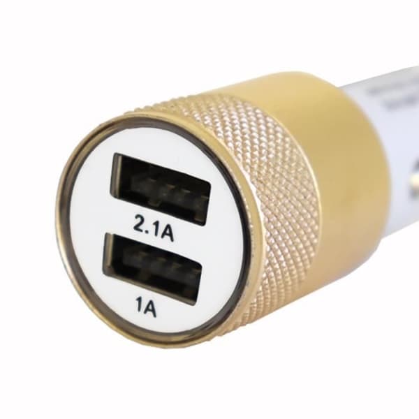 USB Cigarette Lighter Laddare - Blackview - Tab 9 - Dubbelportar - Snabbladdning - Guld Guld