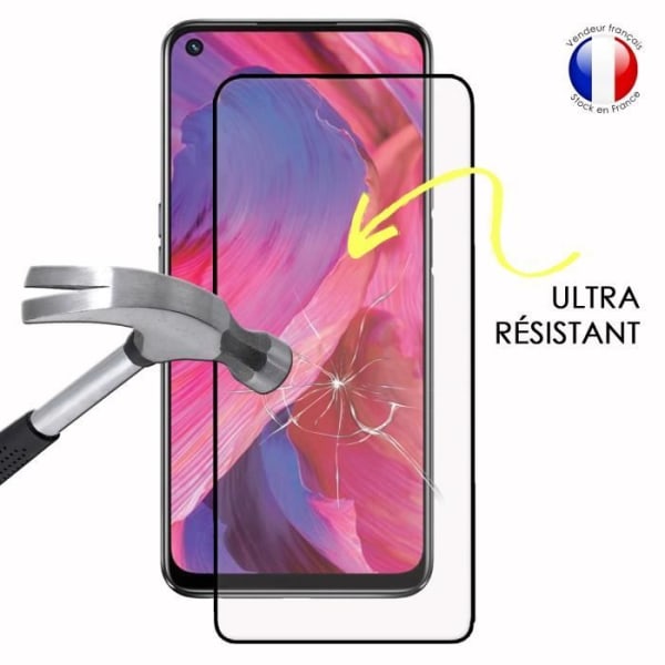 Pack 3 HELA skyddsfilmer för Oppo A74 5G i ultrabeständigt härdat glas (Maximal hårdhet) Vit