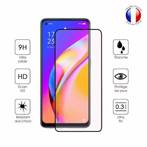 Pack 3 HELA skyddsfilmer för Oppo A94 5G i ultrabeständigt härdat glas (Maximal hårdhet) Vit