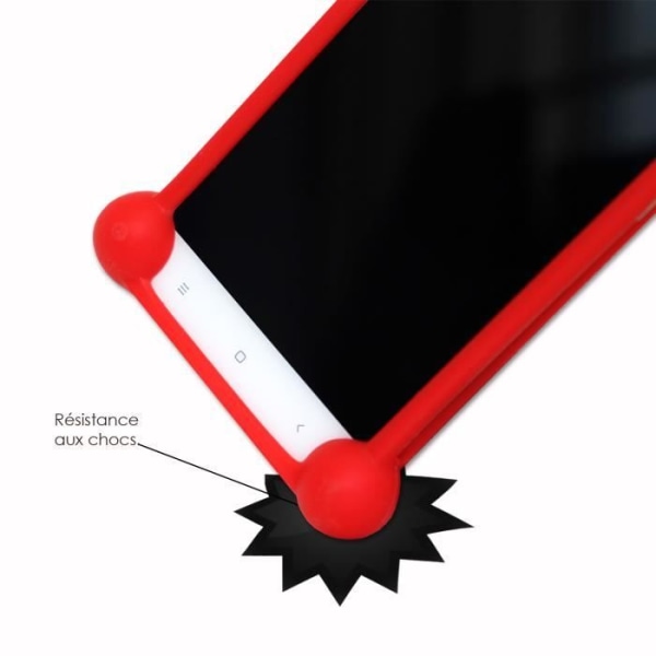 Xiaomi redmi note 7 pro stötsäkert rött bumperfodral i kvalitetssilikon från PH26®