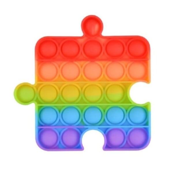 Anti-stress legetøj - RAINBOW POP PUZZLE - Multi-farve rundt silikone Fidget Legetøj - Barn - Silikone Regnbåge