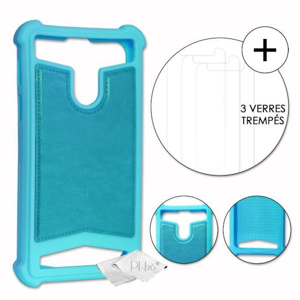 Super Pack for Allview P10 Max Nahkatyylinen takakotelo iskunkestävällä silikonigeelillä + 3 näytönsuojakalvoa