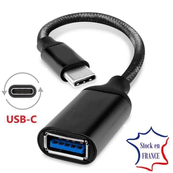 USB-C til USB-A OTG-adapter - PH26 - Samsung Galaxy A13 5G - Flettet nylon - 5 Gbit/s