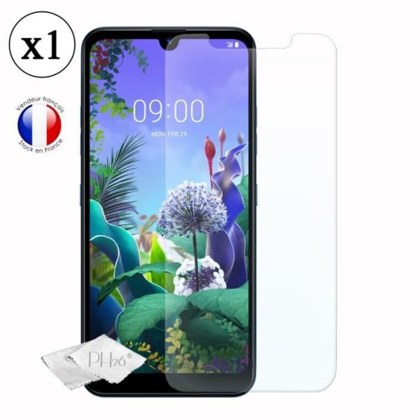 LG Q60 Skyddande skärmskydd i härdat glas med hög transparens, ultra-resistent, ultra-slim, anti-fingeravtryck, enkel installation