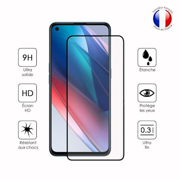 Paket med 2 HELA skyddsfilmer för Oppo Find x3 Lite i ultrabeständigt härdat glas (maximal hårdhet) Vit