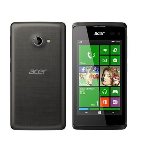 Housse - PH26® - ACER Liquid M220 - Simili læder - Folio med vinduer - Sort Svart