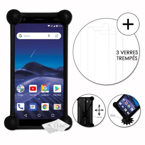 Coque bumper - Logicom - Le Moov 2 - Antichock - Silikon - Förstärkta hörn Svart