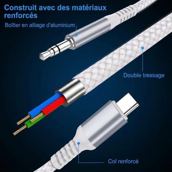 PH26 Kabel 1M kompatibel med Realme 9 ljudauxiliary Jack 3.5mm till USB C