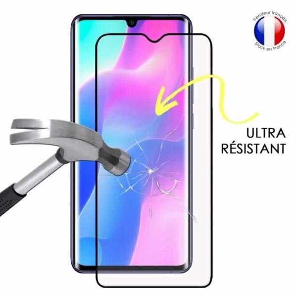 Pack 3 FULL suojakalvot Xiaomi MI Note 10 Litelle erittäin kestävästä karkaistusta lasista (maksimikovuus) Vit