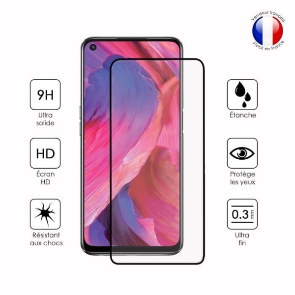 Pack 2 HELA skyddsfilmer för Oppo A74 5G i ultrabeständigt härdat glas (maximal hårdhet) Vit