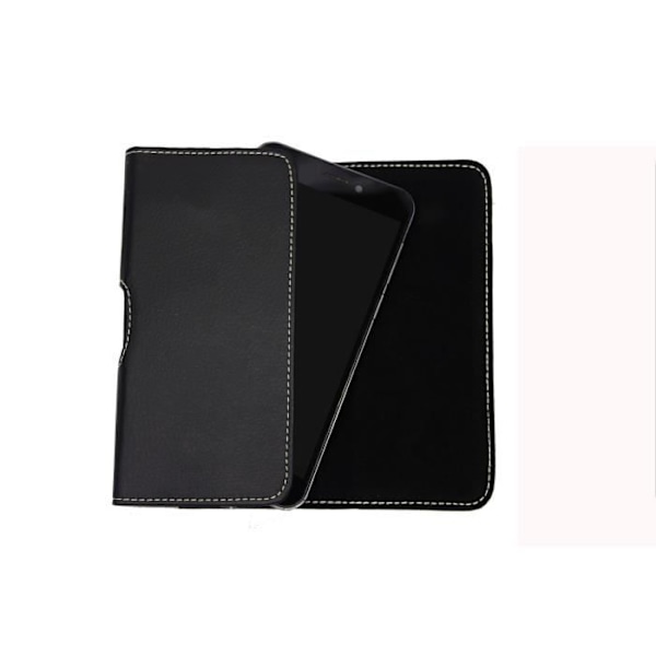 Étui pochette - Elephone - A1 - Sort læder med struktur - Magnetisk lukning - Universel Svart