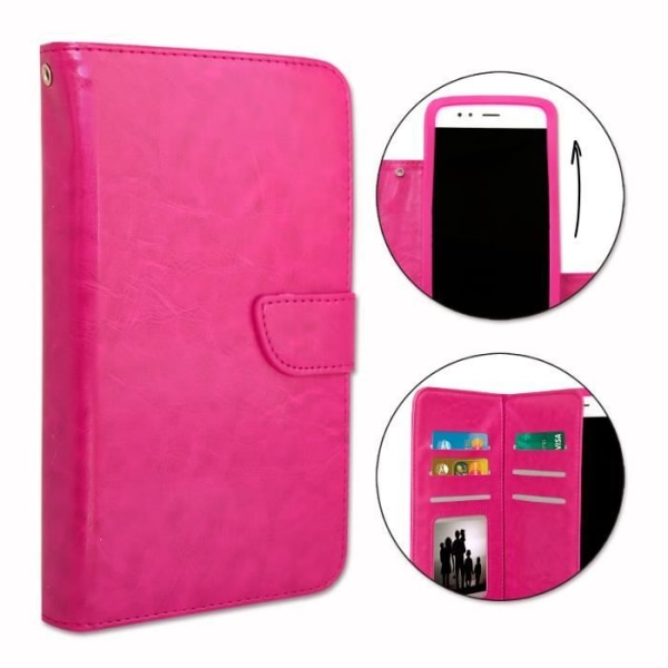 Etui housse folio - PH26® - Samsung Galaxy S4 i9506 - Ekologisk läder fuchsia - Magnetisk lock - Fack för kort Fuschia