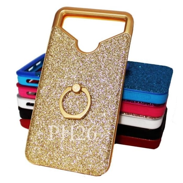 Logicom B bot 550 Bagcover i guld med diamant strass effekt og silikone gel anti-støds kanter med ring til selfies.