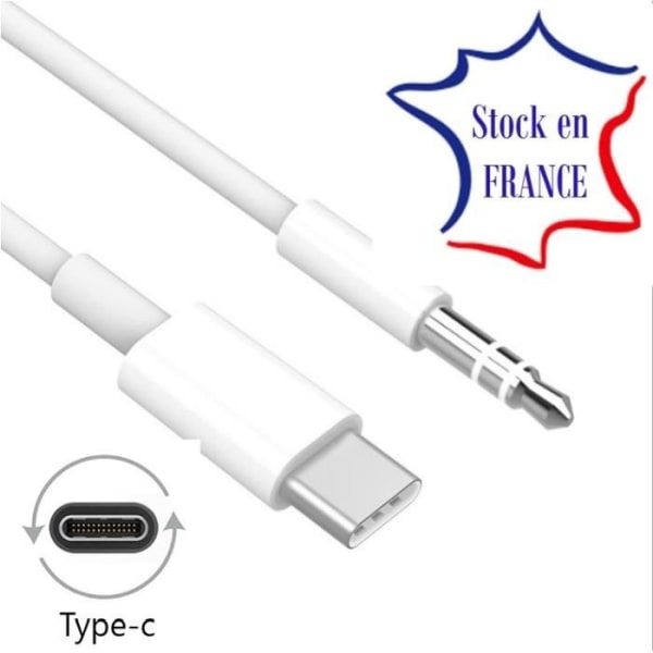 Adapterkabel för Vivo iQOO Z7 5G, USB C till minijack 3,5 mm Auxiliary Audio