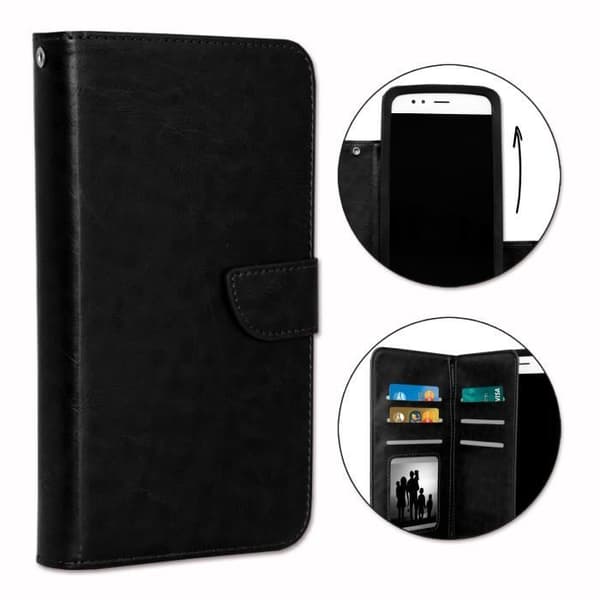Etui folio - PH26® - Samsung Galaxy S9 Plus - Øko-læder sort - Magnetisk klap - Kortopbevaring Svart