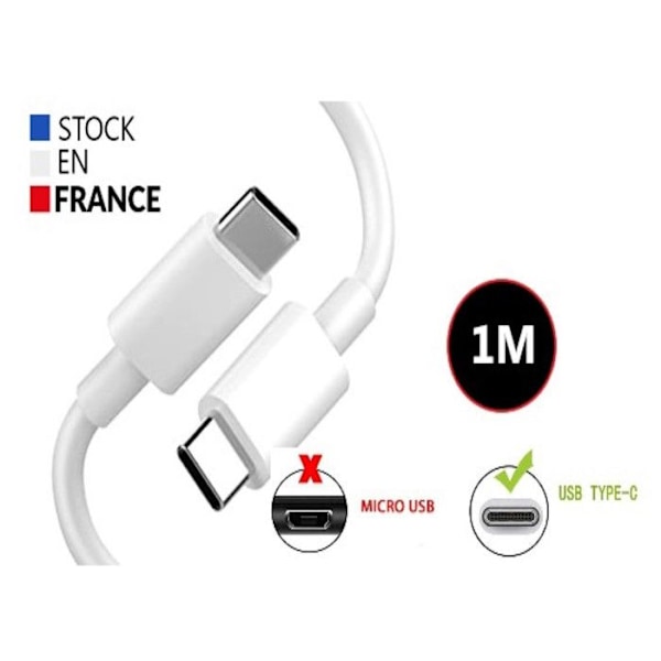 60 W USB C till USB C-kabel - 1 meter för Realme 12x 5G Kina, 3.1A PD snabbladdningskabel