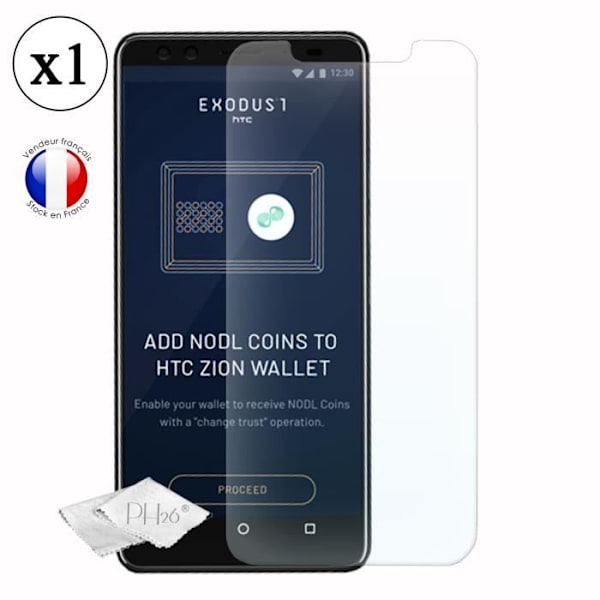 HTC Exodus 1 Läpinäkyvä karkaistu lasi näytönsuoja, erittäin kestävä, erittäin ohut, jälkiä estävä, helppo asentaa