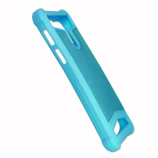 Baksida - ZTE - Blade A3Y - Läderlook - Silikon gel - Stötsäker baksida - Blå Blå