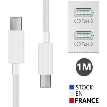 Lataus-Synkronointikaapeli - PH26 - Ulefone Tab A8 - USB Type C - 1 Metri - Nopea Lataus Vit