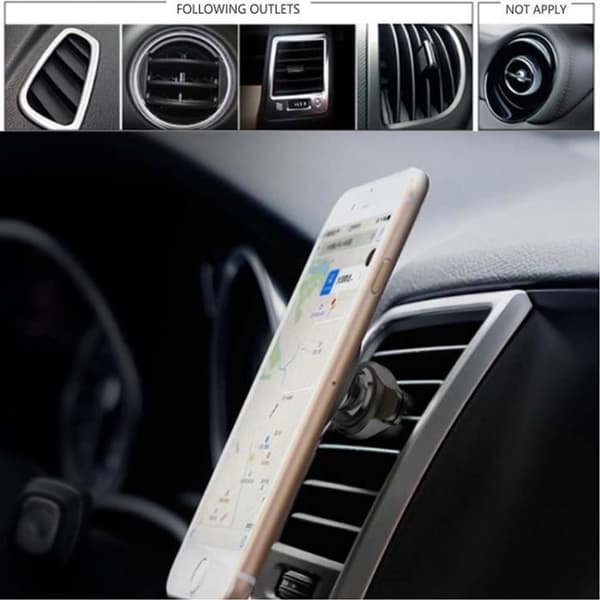 PH26 magnetisk biltelefonholder til luftventilation 360° rotation bærbar holder til Blackview BV7200 Svart