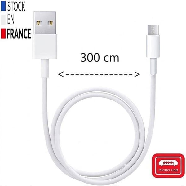 PH26® Kabel kompatibel med Xiaomi Poco C31 USB til Micro USB - 3 Meter til Hurtig Opladning, Synkronisering og Dataoverførsel