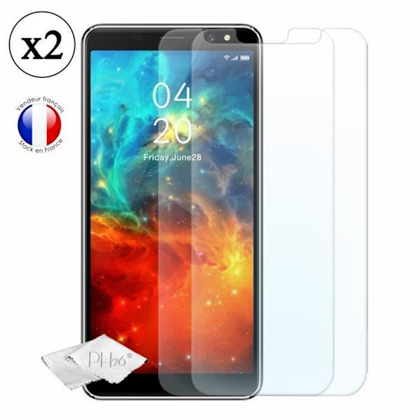 Gooweel S9 Pack 2 skärmskydd i härdat glas med hög transparens, ultrabeständig, ultratunn, anti-märken, installation