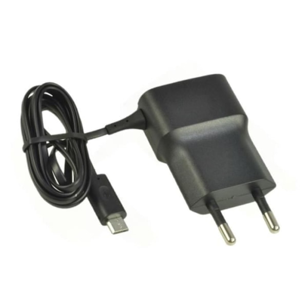 2000mA nätladdare (Vägguttag) med Micro USB-kontakt för Alcatel 1 (2019) extremt kraftfull och snabb 2000 mA Svart