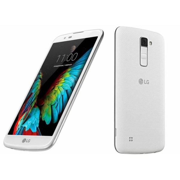 LG K10 Speciel sort folio etui med vinduer i læder-look med synlige sømme af PH26® Svart