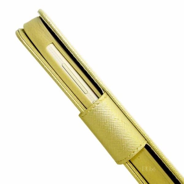 Etui Housse - Alcatel - 1 (2019) - Guld - Simil läder - Mjuk Guld Guld