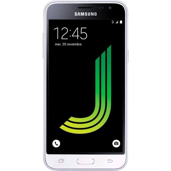 Samsung Galaxy J3 2016 Dedikeret sort foliocover med vinduer i læderstil med synlige syninger fra PH26®