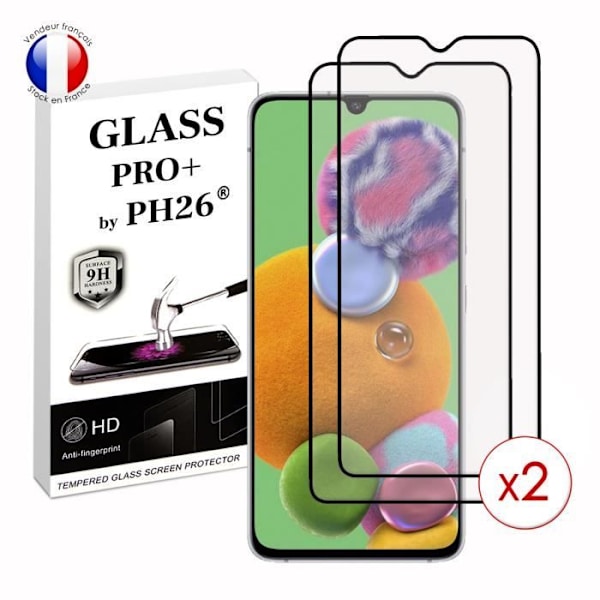 Paket med 2 HELA skyddsfilmer för Samsung Galaxy A90 i ultrabeständigt härdat glas (maximal hårdhet) Vit
