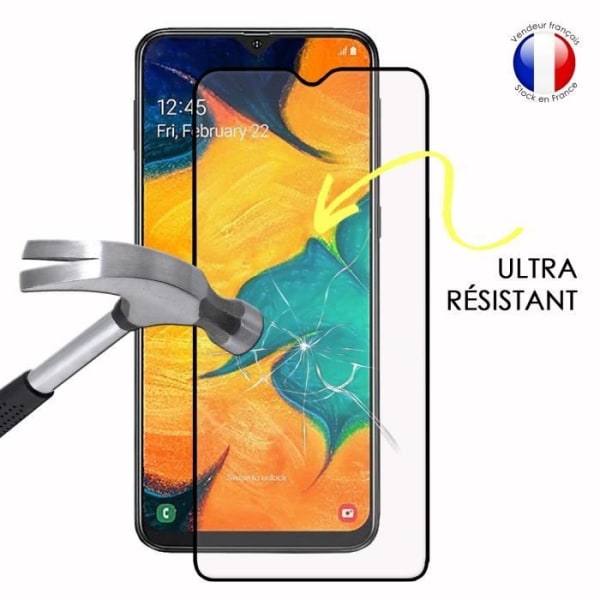 FULD beskyttelsesfilm til Samsung Galaxy A40s i ultra-resistent hærdet glas (maksimal hårdhed) Vit