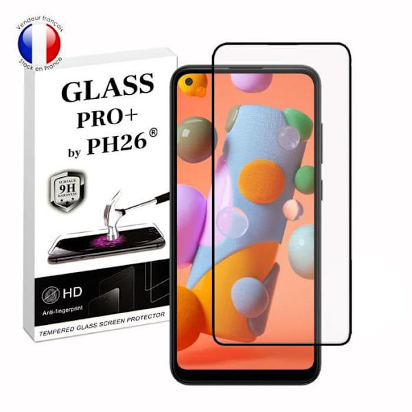 FULL skyddsfilm för Samsung Galaxy A11 i ultrabeständigt härdat glas (maximal hårdhet) Vit