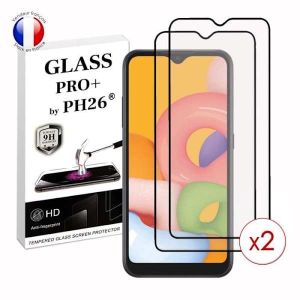 Paket med 2 HELA skyddsfilmer för Samsung Galaxy A01 i ultrabeständigt härdat glas (maximal hårdhet) Vit