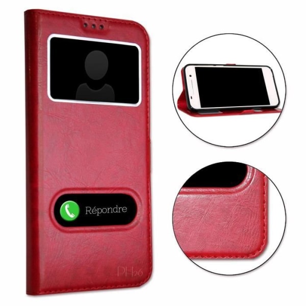 Coque - RÖD - Samsung Galaxy A20 och A01 - Konstläder - Extra Slim - Hållbart skydd Röd