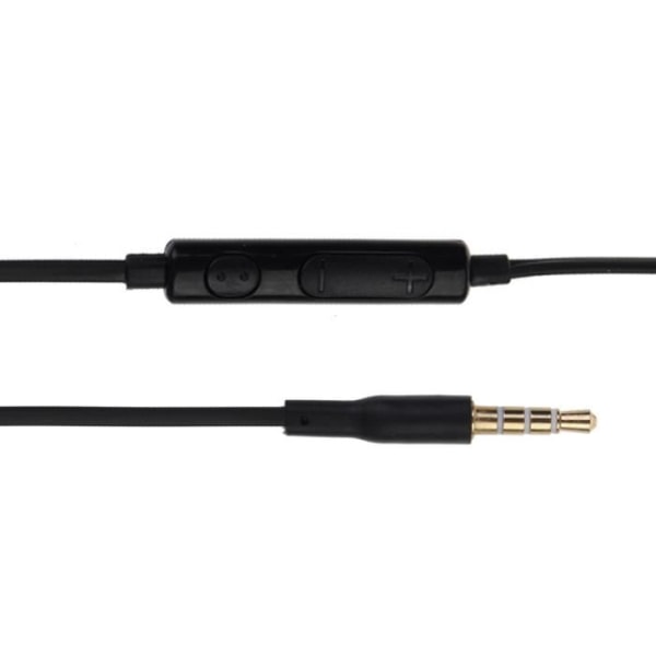 Musta korkealaatuinen ääni intra-aurikuliine audio-kuulokkeet silikonista, ultra mukava, äänenvoimakkuuden säätö ja mikrofoni Samsungille. Svart