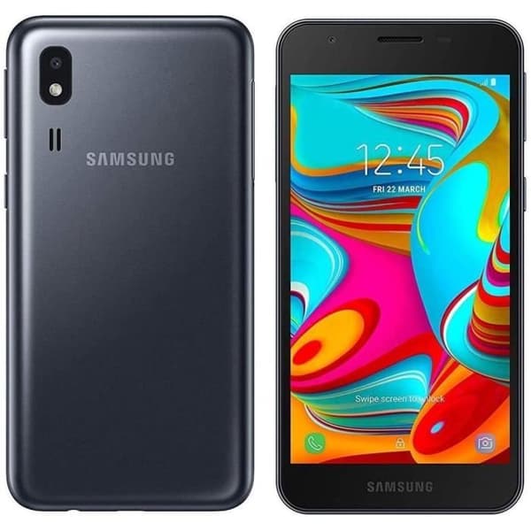 Extra Slim Case - SORT - Samsung Galaxy A2 kerne - Imiteret læder - Semi-stiv - Magnetisk Svart