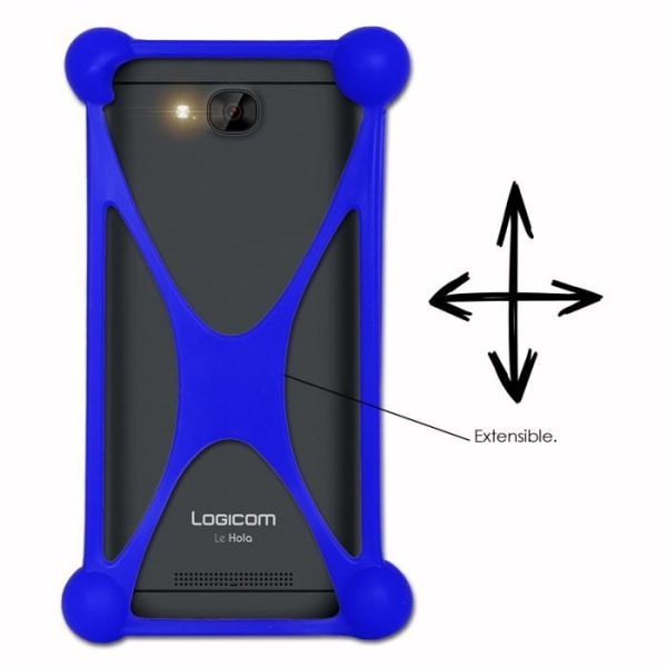 Coque bumper - Logicom - Le Hola - Antichock - Silikon - Ultra hållbar Blå