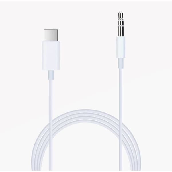 USB Type-C Adapterkabel - PH26 - til Xiaomi Redmi 10 2022 - Jack 3,5mm - Plug and Play - Kvalitetslyd Vit