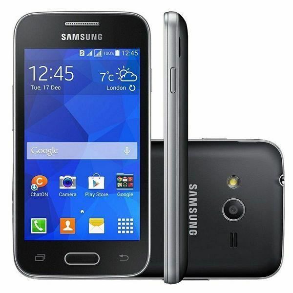 Telefoncase - PH26® - Samsung Galaxy TREND 2 LITE G318 - Syntetisk læder - Sort - Folio med vinduer Svart