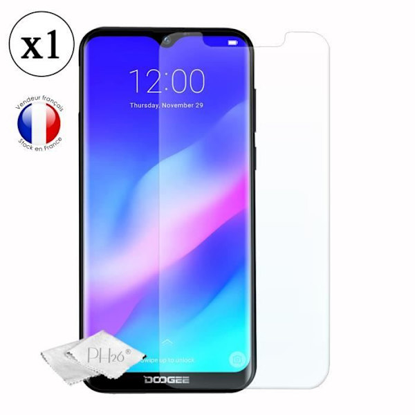 Skärmskyddsfilm - PH26® - Doogee Y8 - Härdat glas - Ultra resistent - Rep-resistant