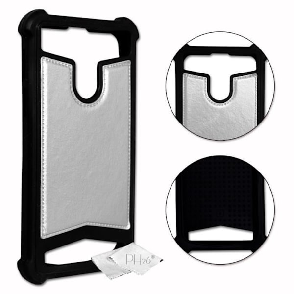 Baklock - Infinix - Smart HD - Lädereffekt - Silikon gel - Stötabsorberande - Silver Grå