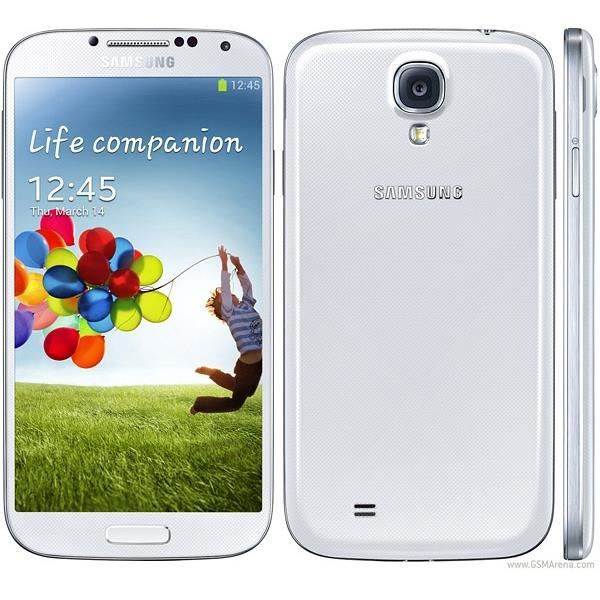 Samsung Galaxy S4 I9500 Hvid folio-cover med vinduer i kunstlæder med synlige stikninger af PH26®