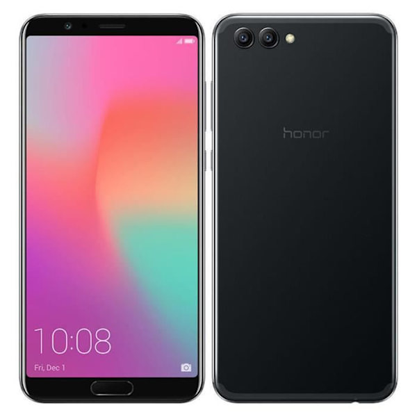Kotelo Honor View 10 Extra Slim X2 -ikkunalle laadukasta ekonahkaa, magneettisuljin ja näkyvät tikkaukset - PUNAINEN RÖD