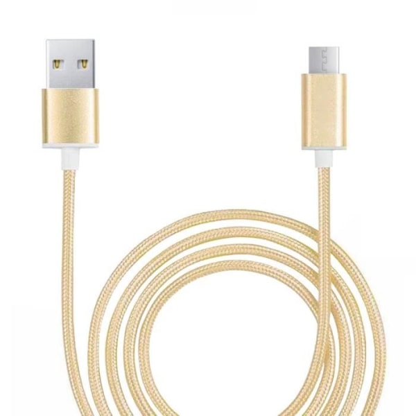 Micro USB-kabel til BLU Studio X12 i flettet nylon Fast Sync-Data Transfer - ELLER GULD Guld